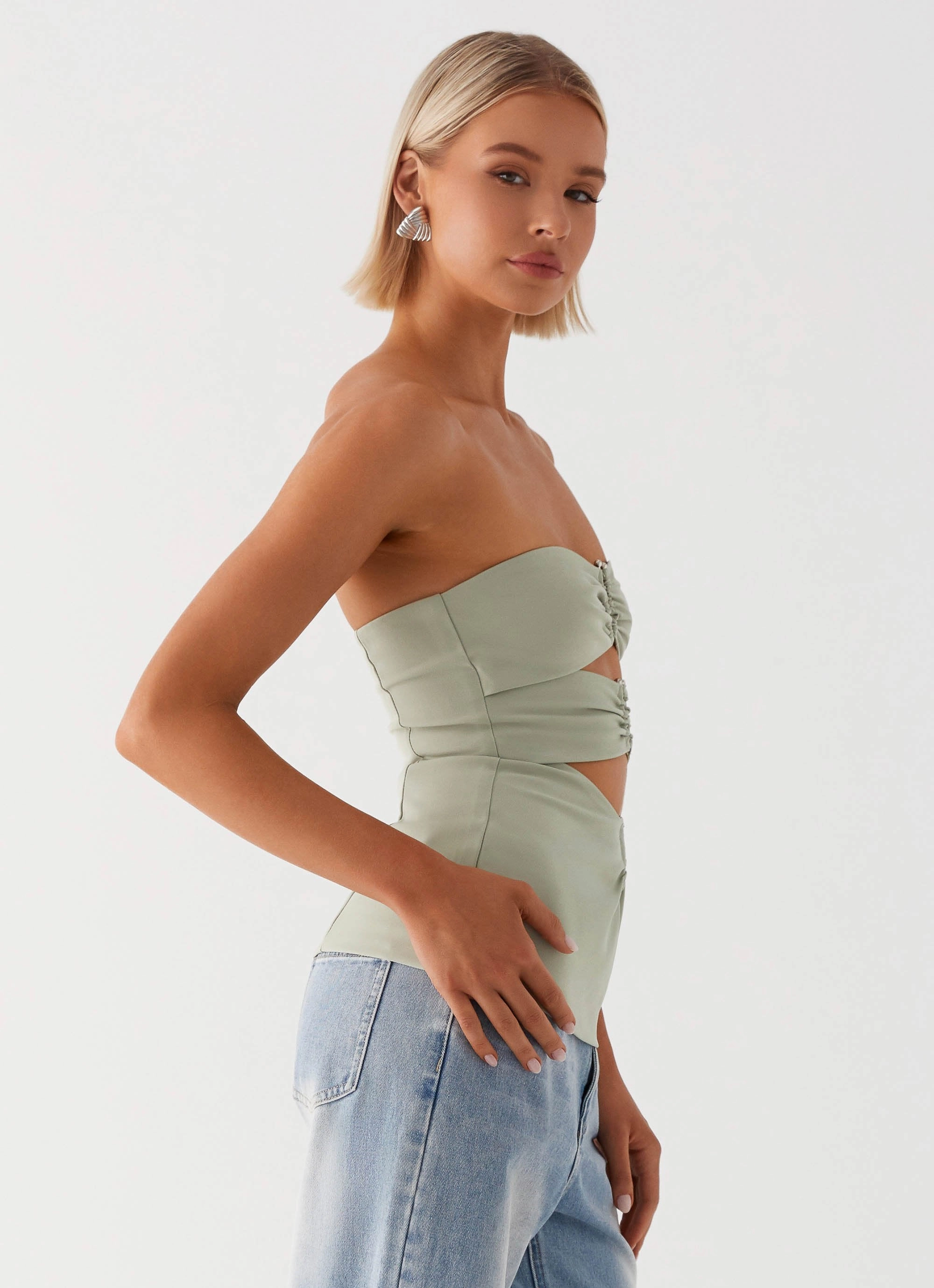 Micha Strapless Top - Khaki sporty wear