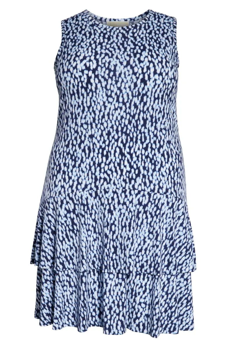 Michael Michael Kors Plus Tiered Flounce-Hem Dress, Size 0X