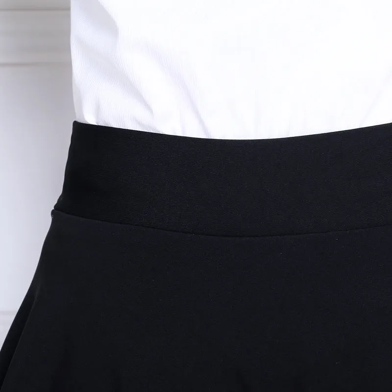 Mid-Length A-Line skirt  A-Line High Waist Pleated Short Mesh Spliced Anti-Exposed Pants Skirt