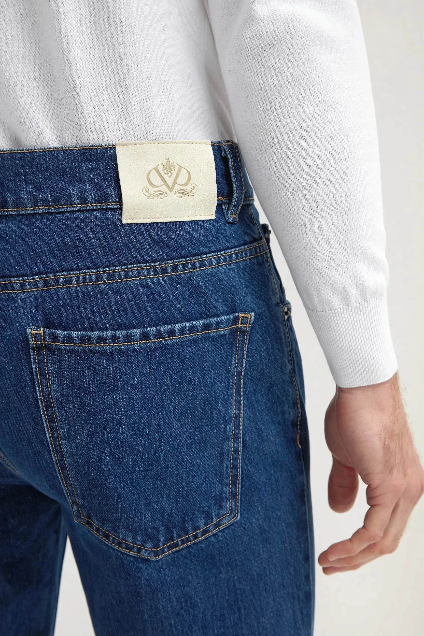 Mid-blue jeans - Candiani cotton - Made in Italy