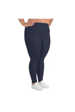 Midnight Blue All-Over Print Plus Size Leggings
