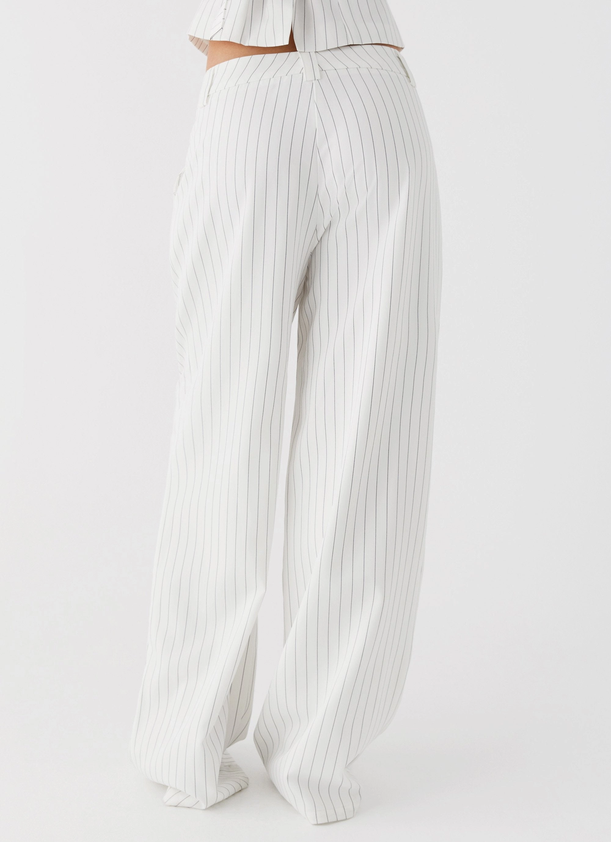 Midnight City Suit Pants - White Pinstripe Compact Fit