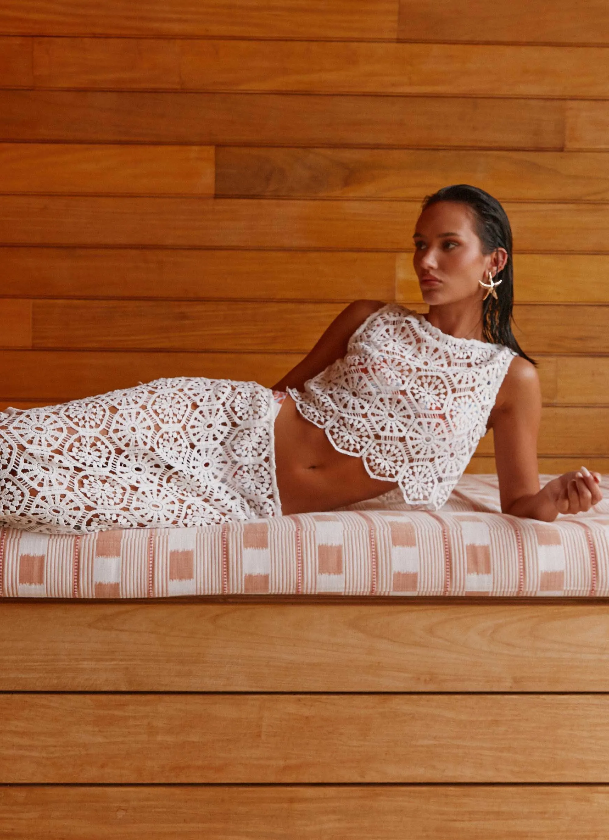 Mika Crochet Top - White ZeroWaste Pattern EcoCertified Material