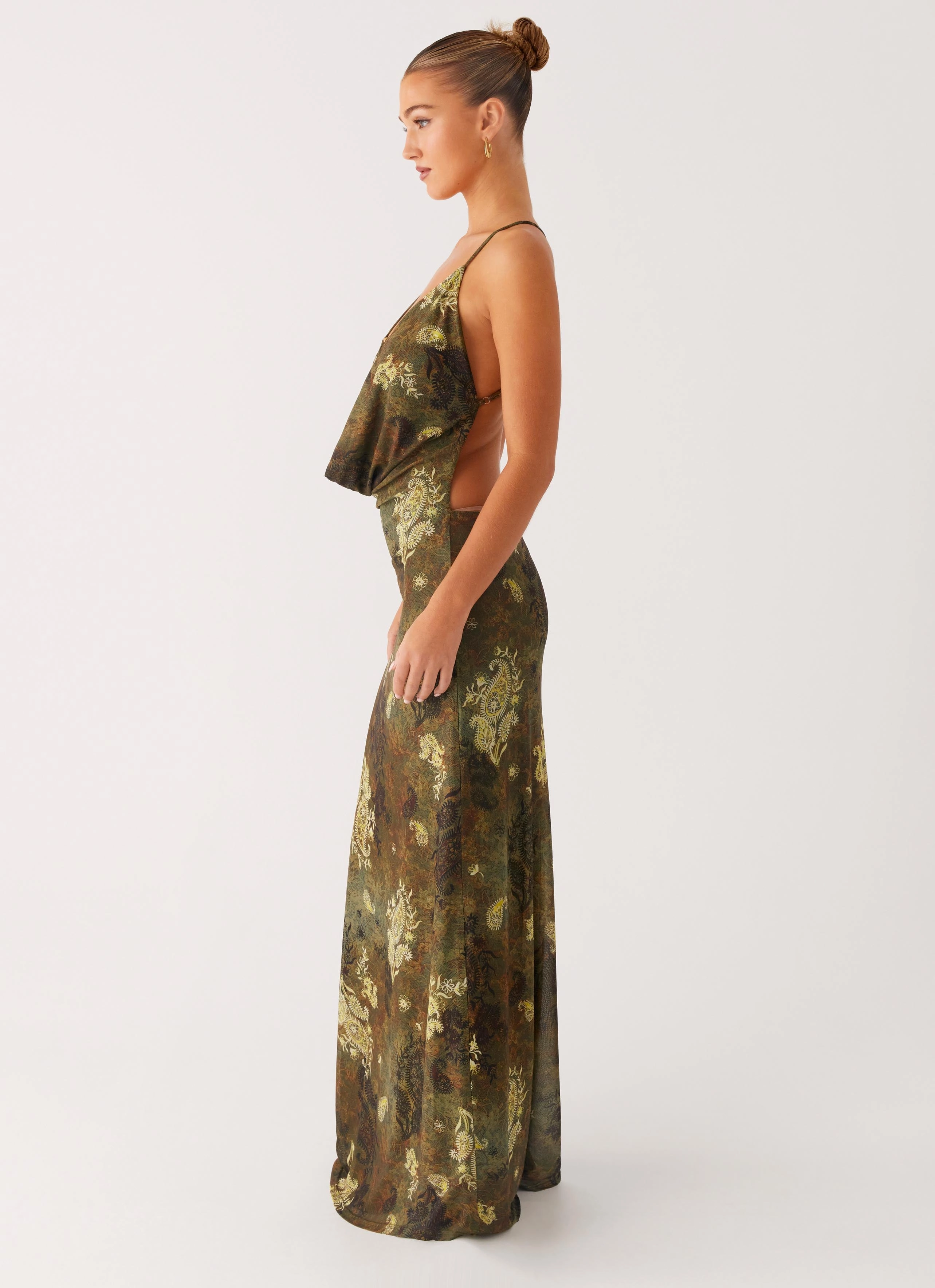 Star Fields Maxi Dress - Cyber Floral Sleek Comfort