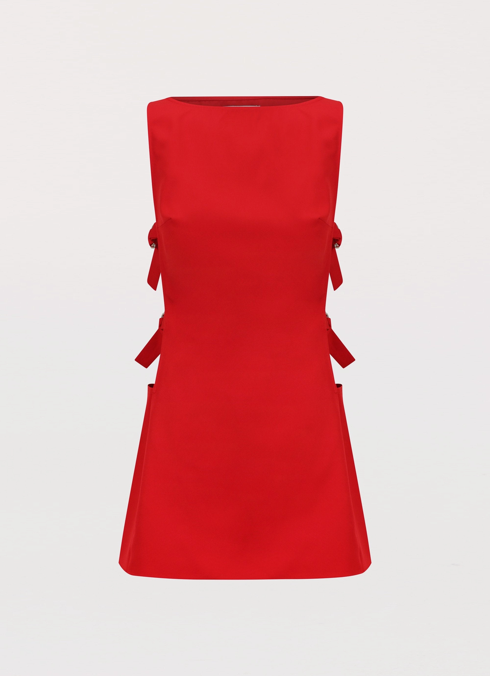 Cherish You Buckle Mini Dress - Red Vibrant Layer