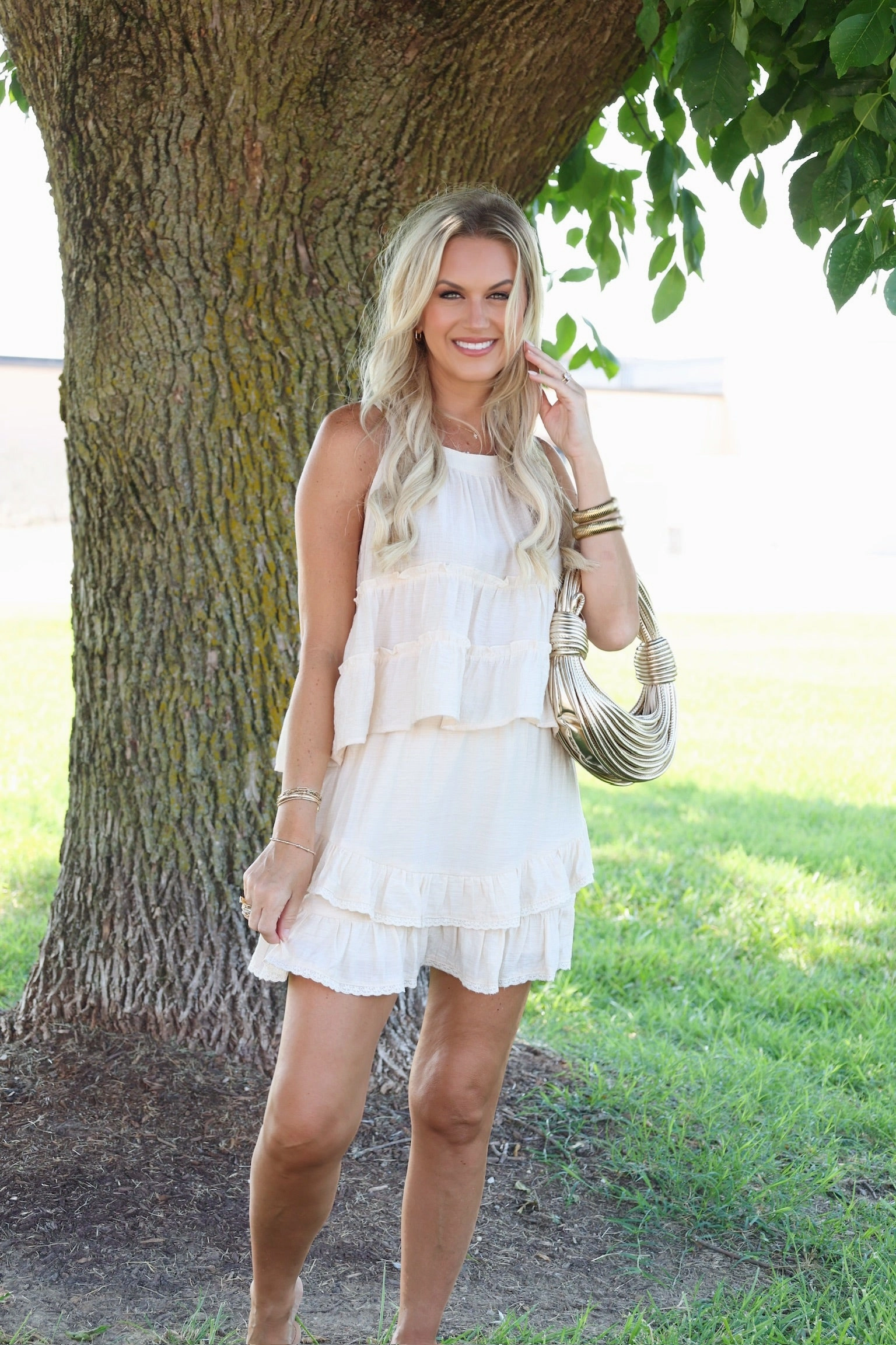 Positivity Tiered Top Taped Neckline BiodegradableFabric