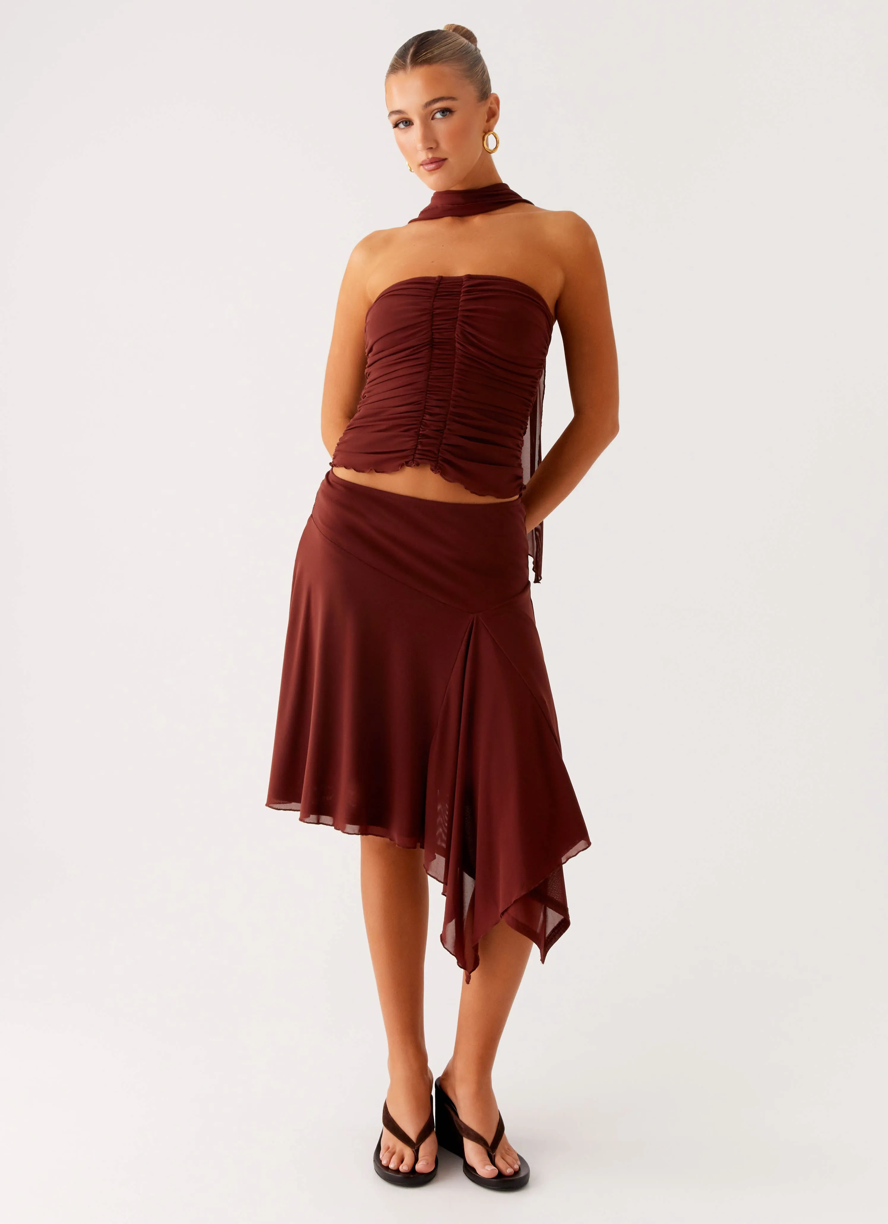 Mirage Midi Skirt - Chocolate Cultural Heritage Bohemian vibe