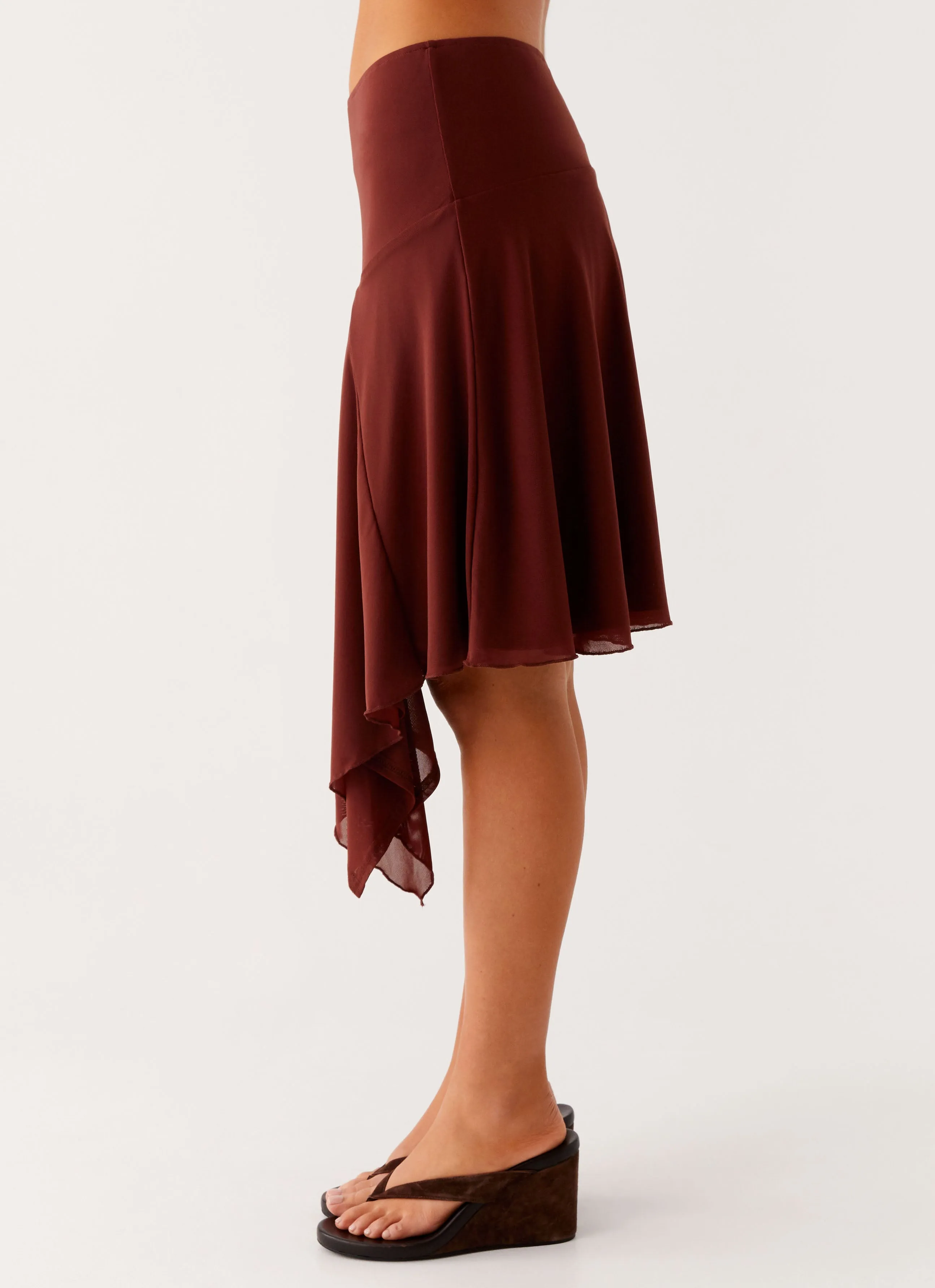 Clean Finish Iconic Style Mirage Midi Skirt - Chocolate
