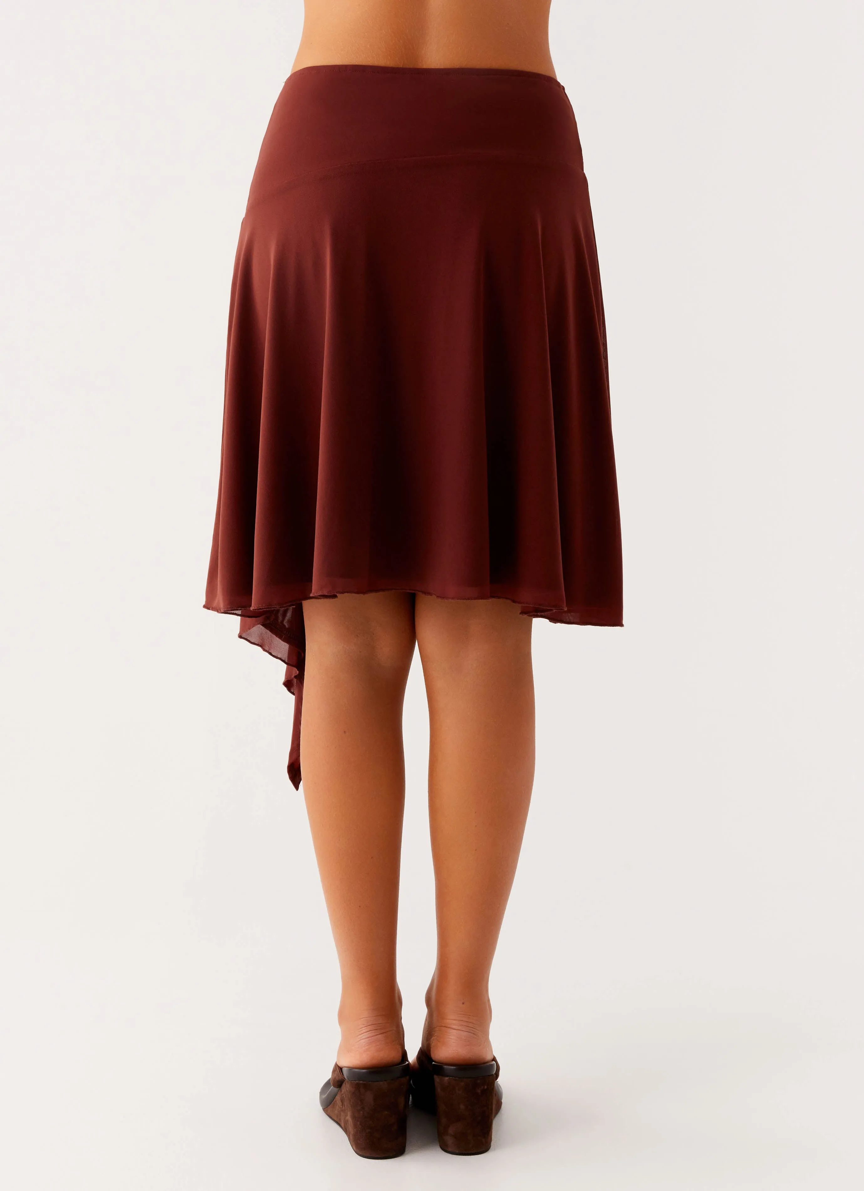 Mirage Midi Skirt - Chocolate Delicate Texture Light Fabric