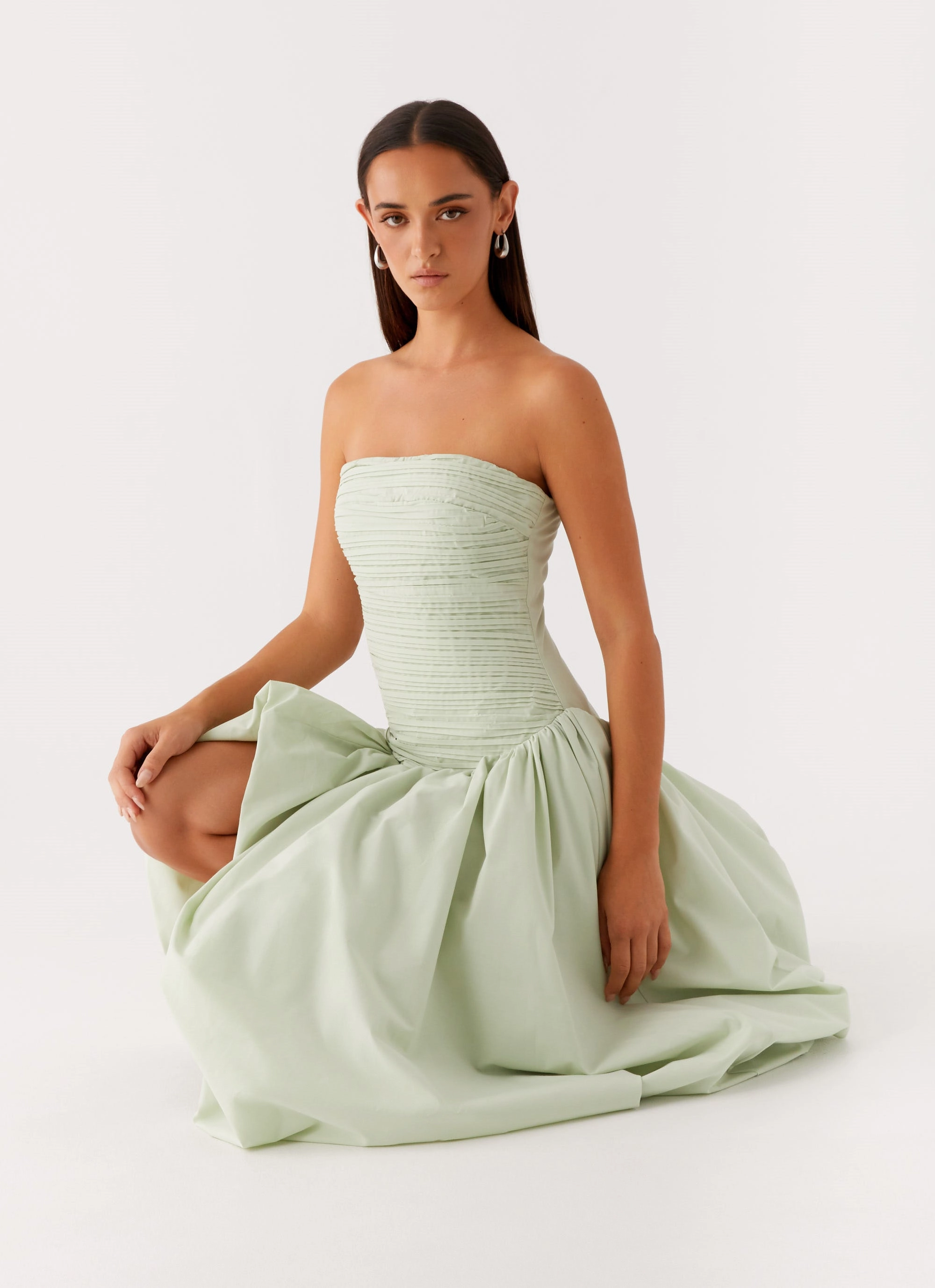 Misa Bubble Maxi Dress - Mint Perfect Waist