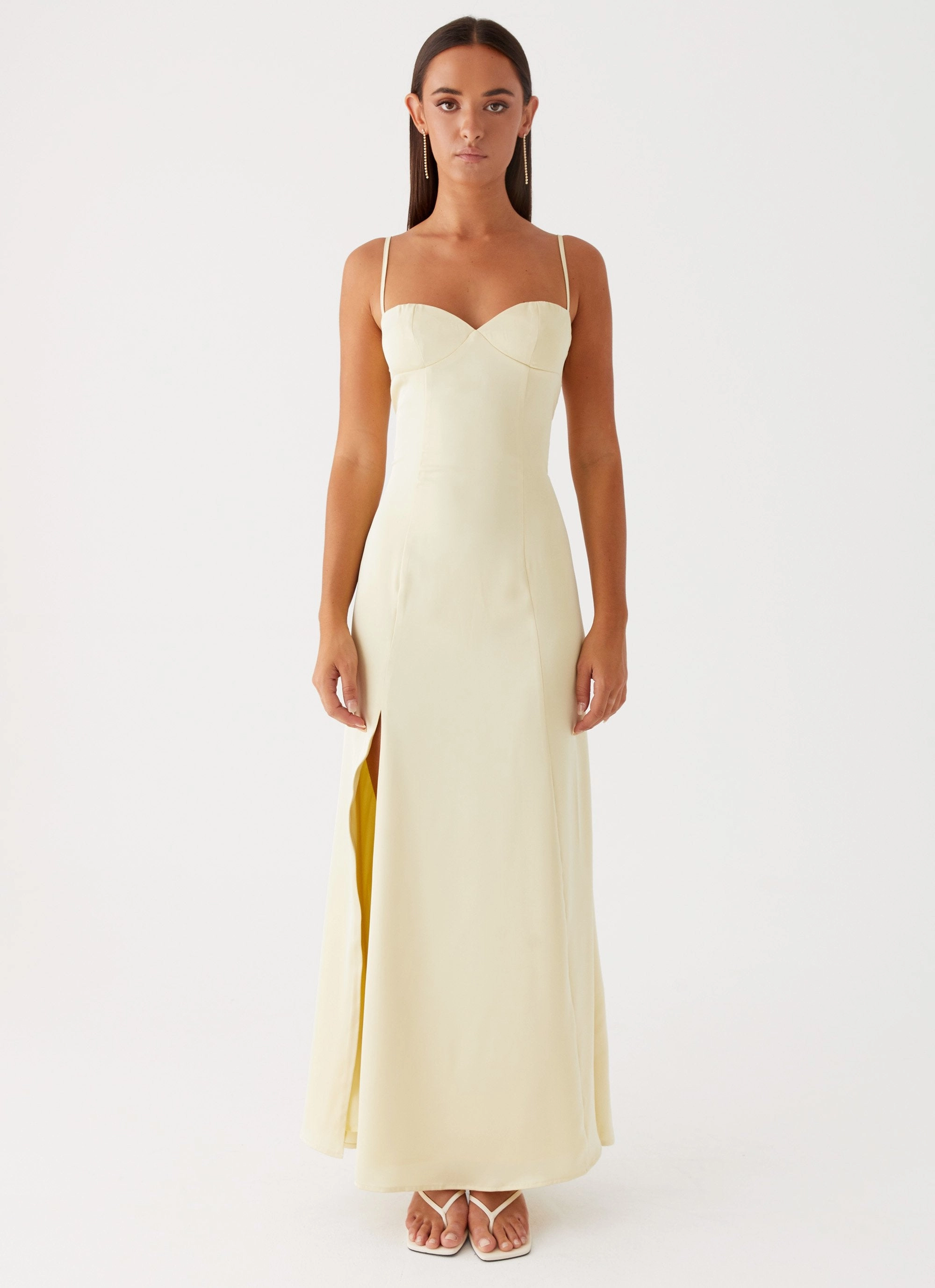 Fresh Palette Subtle Texture Miss Bloom Maxi Dress - Lemon