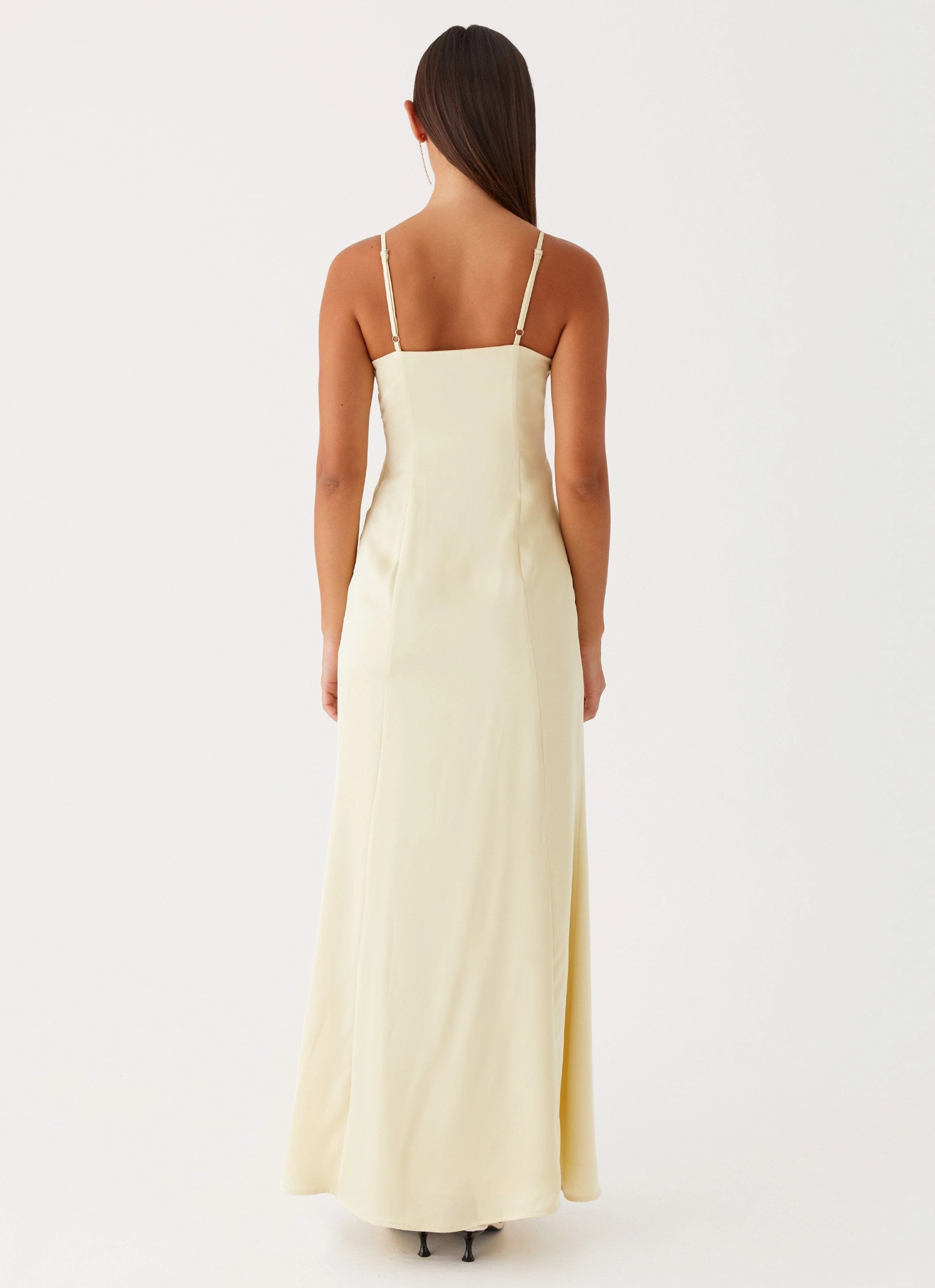 Miss Bloom Maxi Dress - Lemon Soft Fabric Chain-Detail