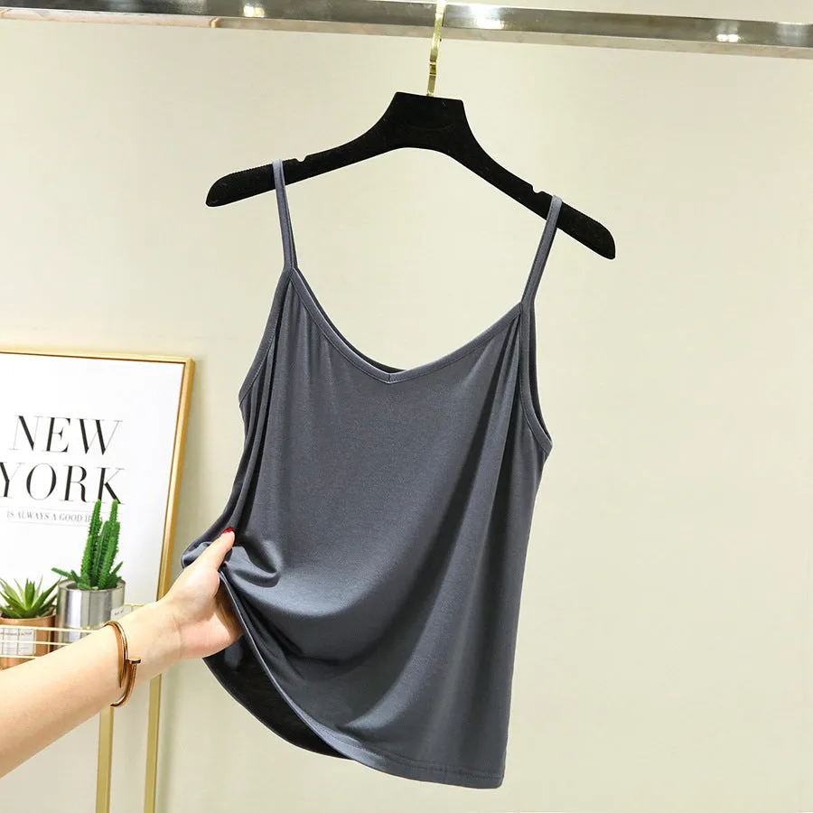 Modal Camisole V-Neck Indoor Strap Plus Size Thin Tops Women Camisole