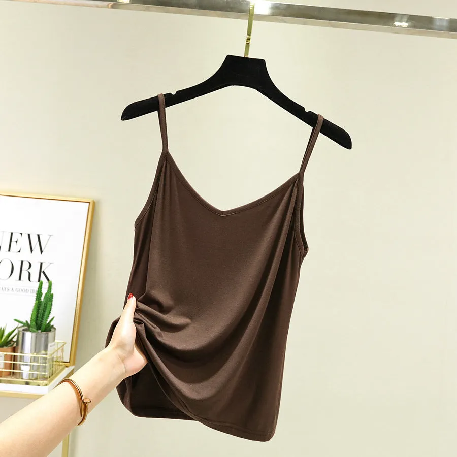 Modal Camisole V-Neck Indoor Strap Plus Size Thin Tops Women Camisole