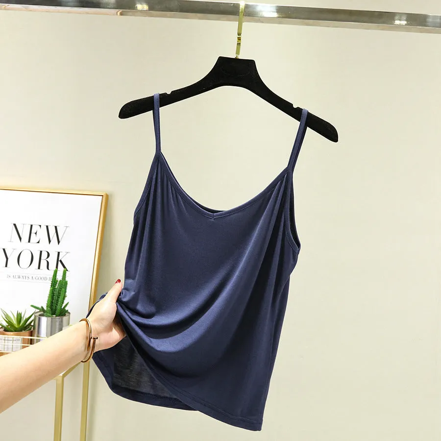 Modal Camisole V-Neck Indoor Strap Plus Size Thin Tops Women Camisole