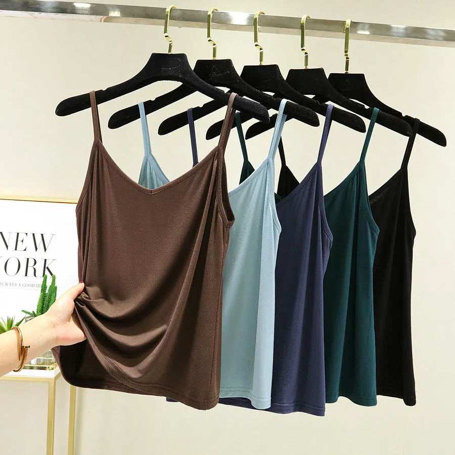 Modal Camisole V-Neck Indoor Strap Plus Size Thin Tops Women Camisole