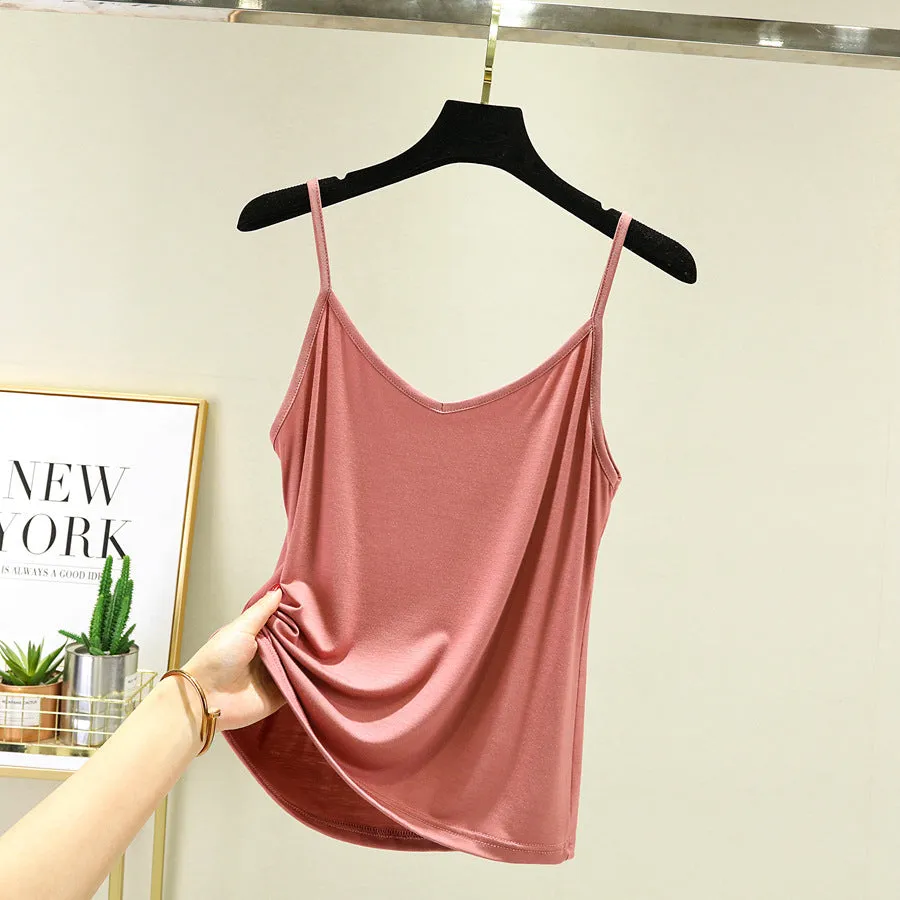 Modal Camisole V-Neck Indoor Strap Plus Size Thin Tops Women Camisole