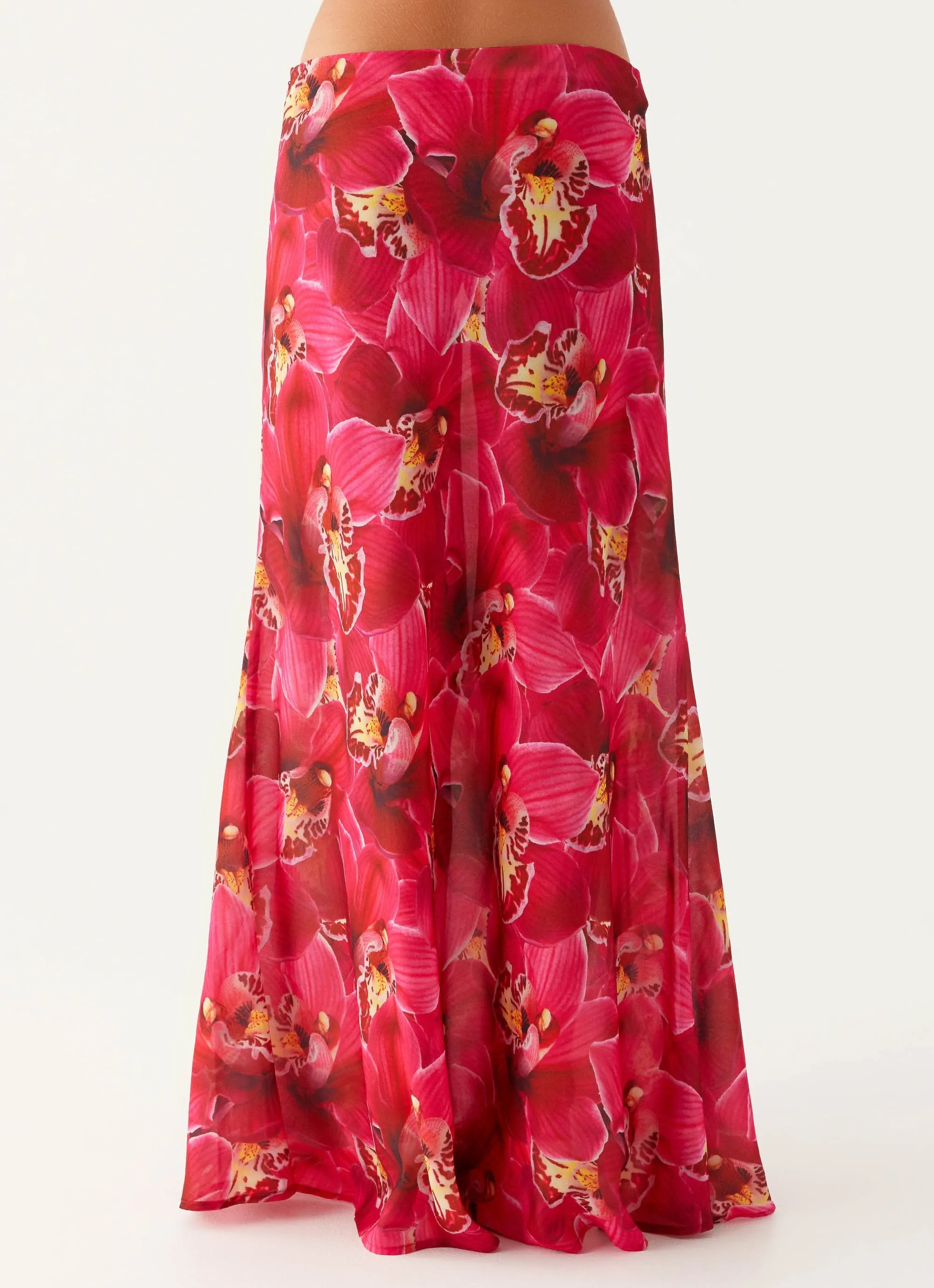 Ashley Maxi Skirt - Orchid Pink Jewel Tones
