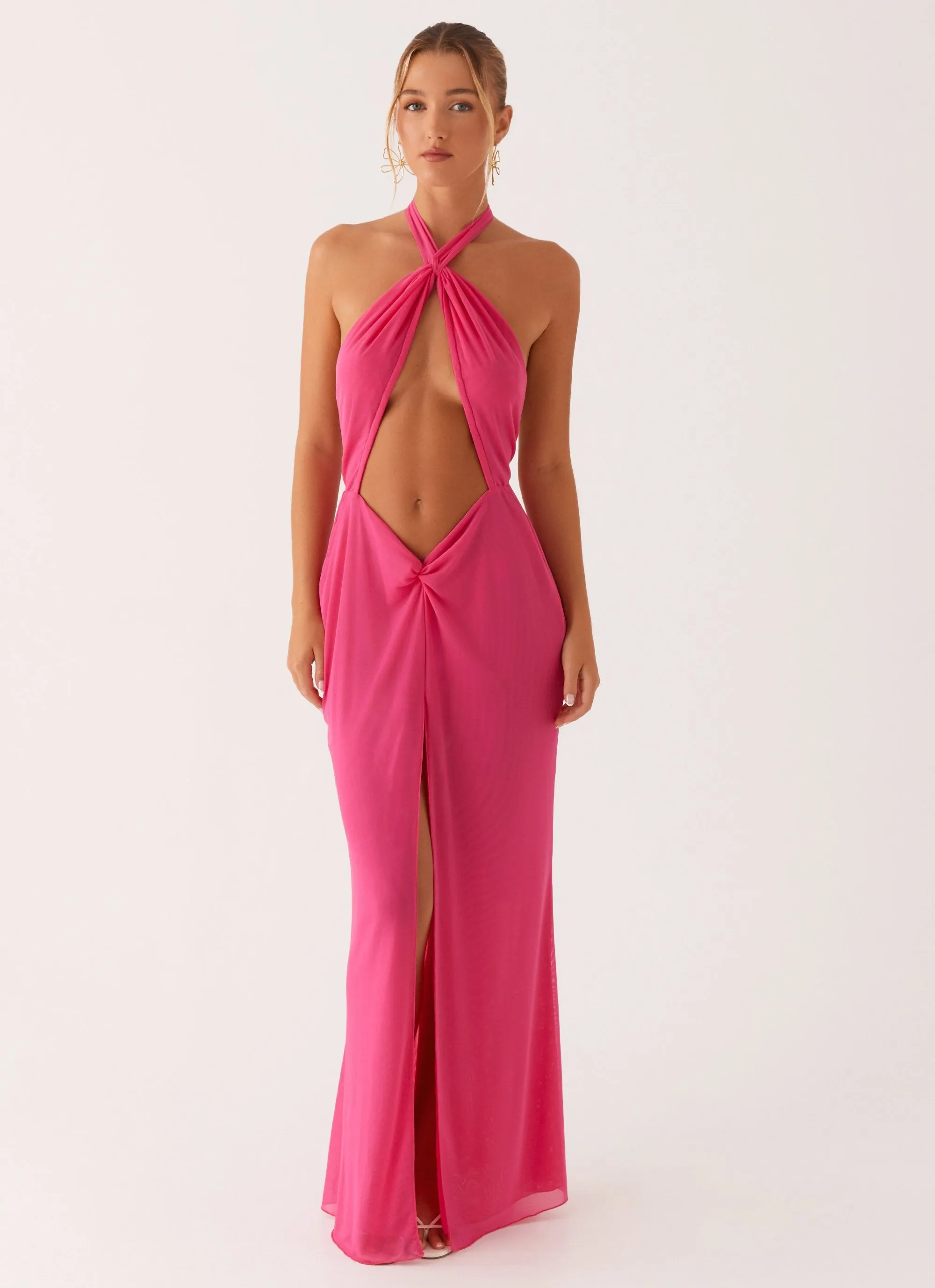 Polo Style Centre Stage Maxi Dress - Pink
