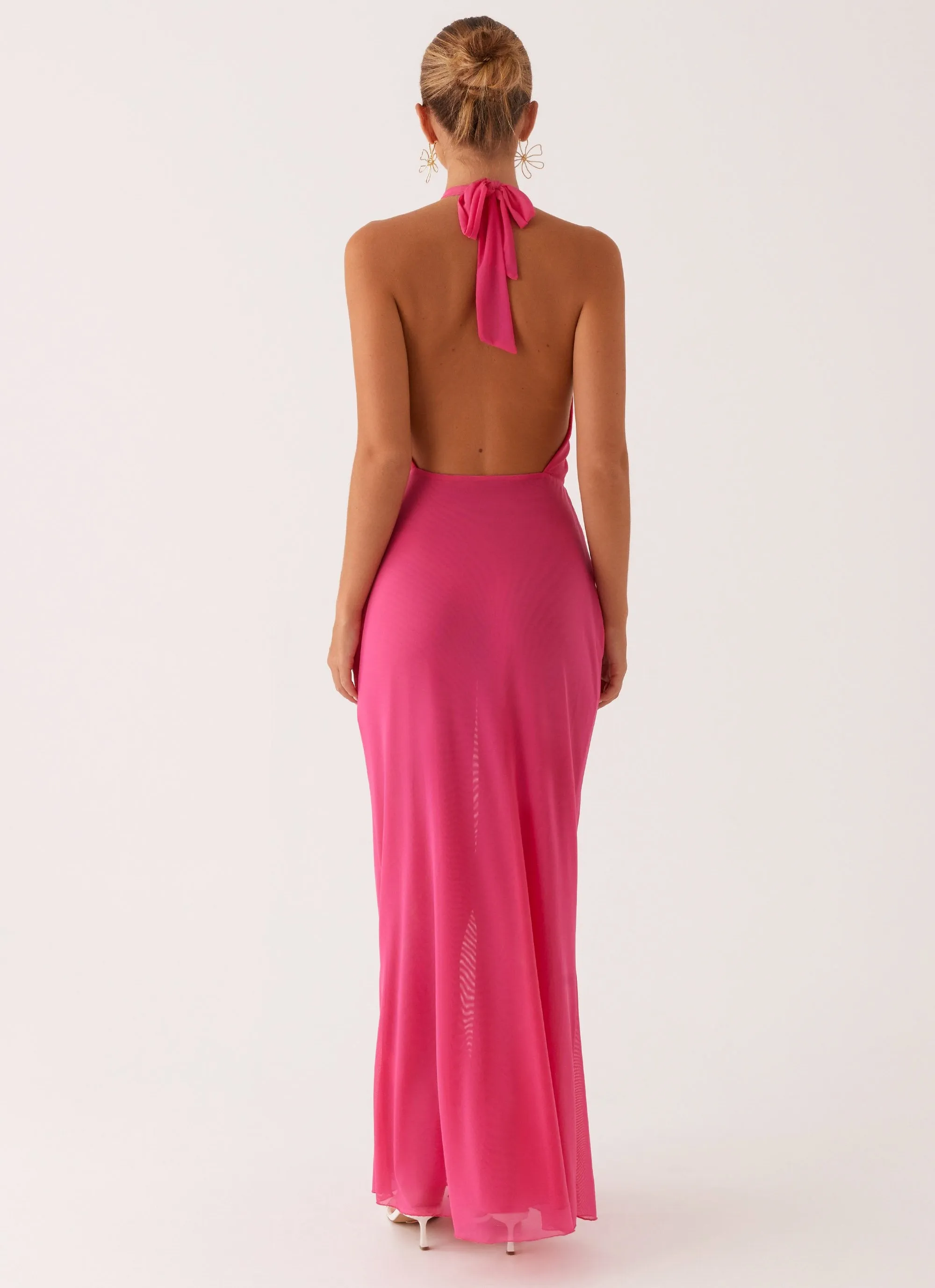 Fitted Cut Centre Stage Maxi Dress - Pink