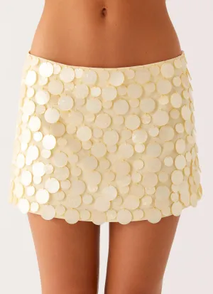 Movie Star Mini Skirt - Yellow High Waist