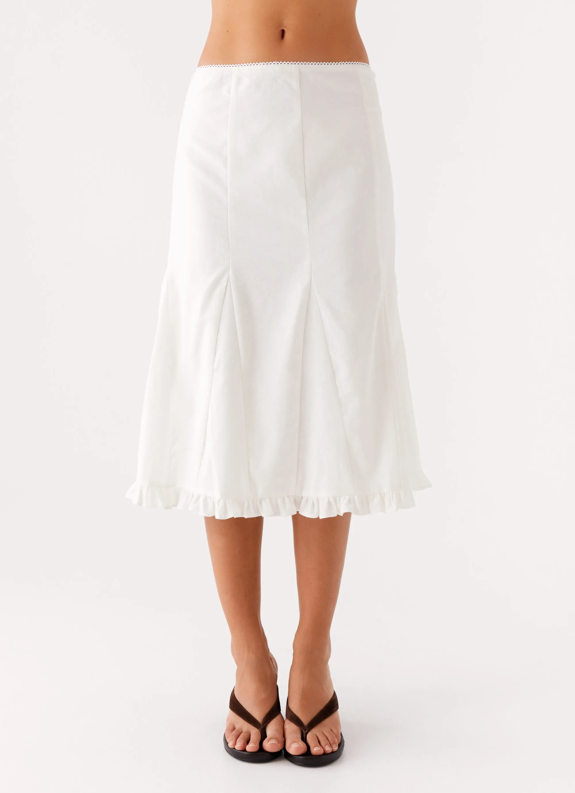 Alec Midi Skirt - White Resale Value Weekend Favorite