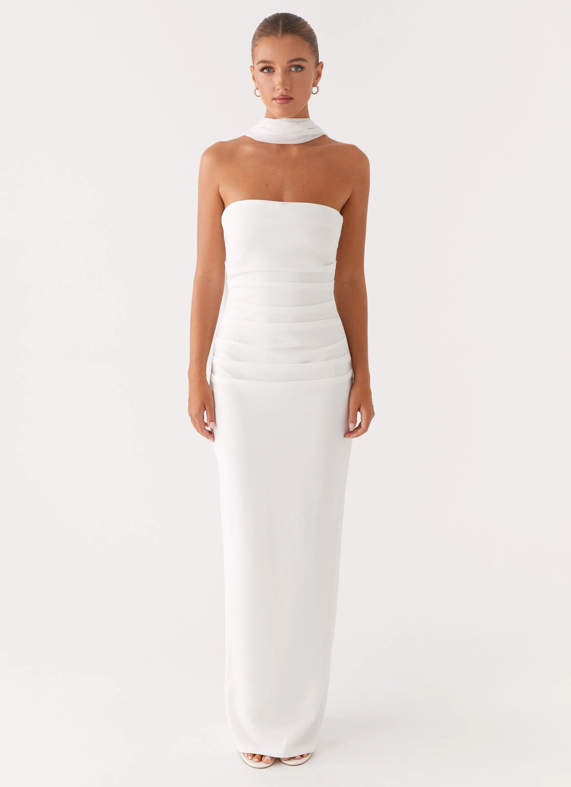 Libra Maxi Dress - White Light Attitude Office Tone