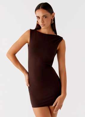 Modern Design Radia Mini Dress - Chocolate Easy-to-style casual dress Radia Mini Dress - Chocolate