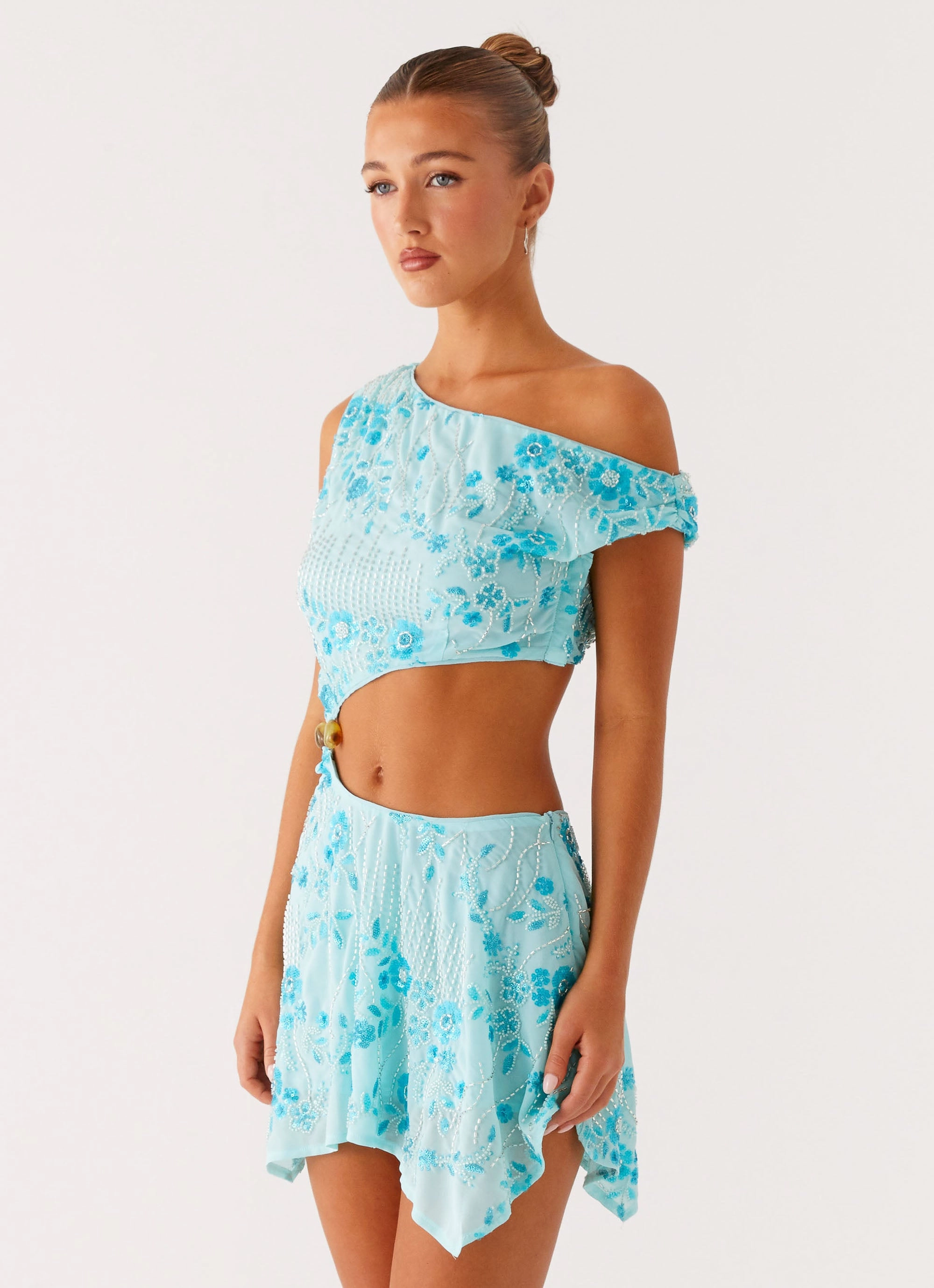 Straight-Cut Aletta Sequin Mini Dress - Blue