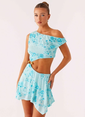 Smart Waistband Design Timeless Shape Aletta Sequin Mini Dress - Blue