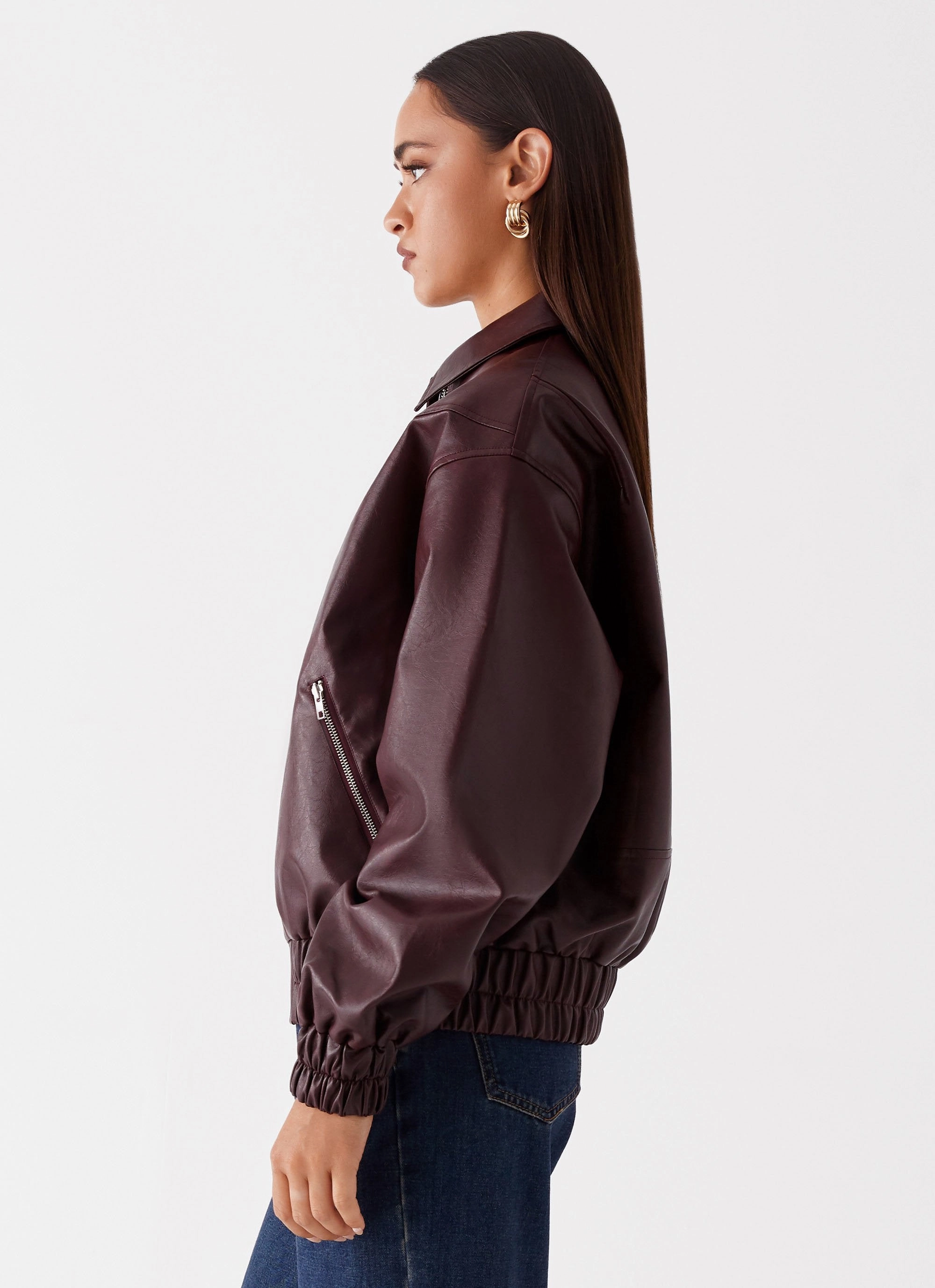 Holland Bomber Jacket - Wine Hidden Ventilation Cold Day Look