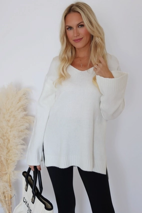 Modern Sweater- Sea Salt (FINAL SALE) EcoFriendlyMaterial Modern Sweater- Sea Salt (FINAL SALE) EcoFriendly Dye Process