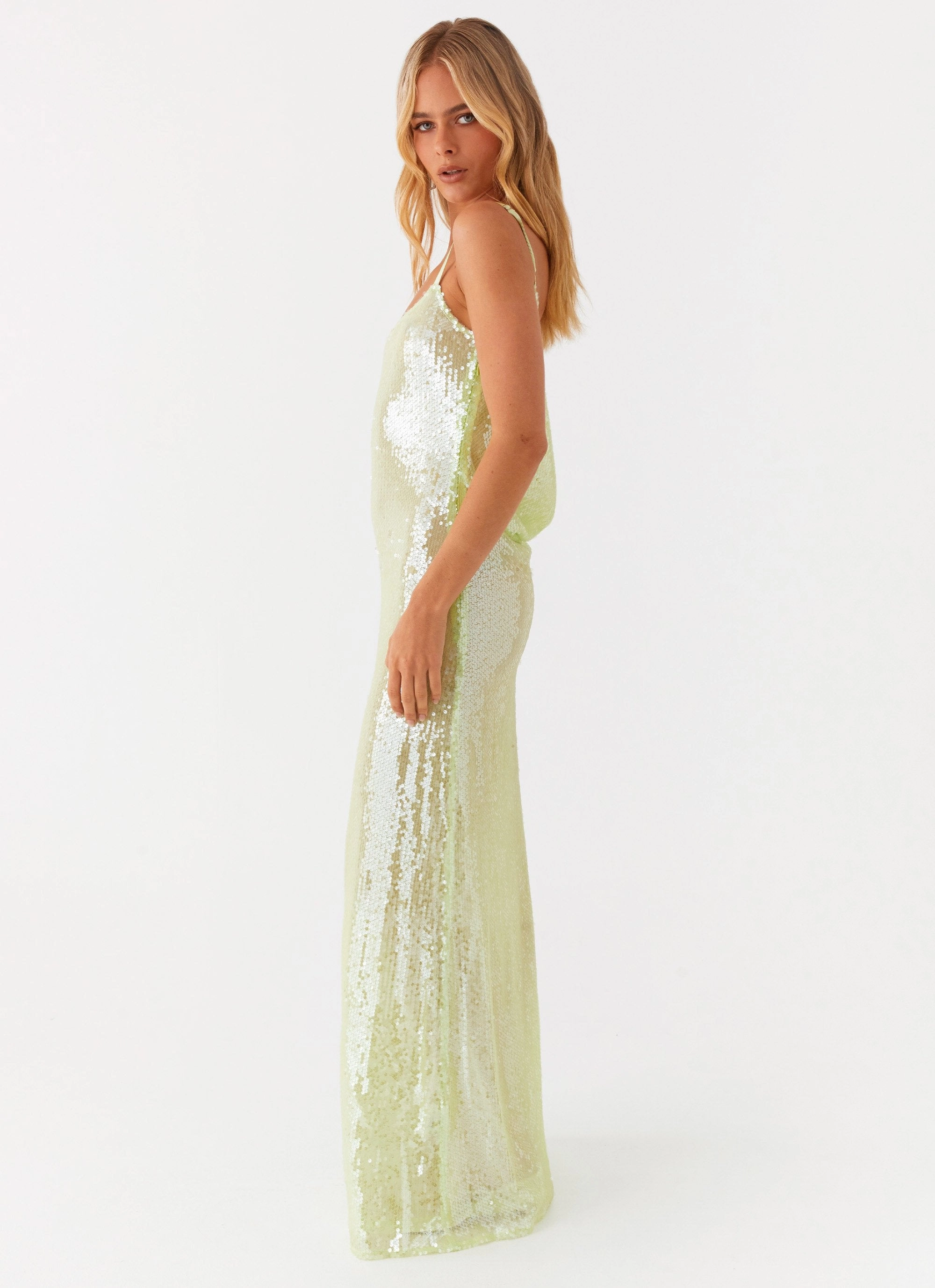 Higher Level Sequin Maxi Dress - Mint Farm Scene