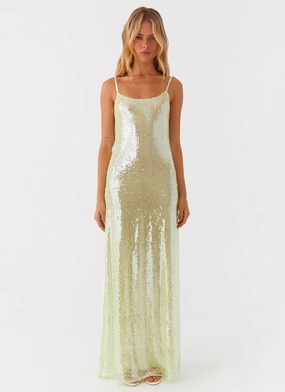 Modern Wearables Higher Level Sequin Maxi Dress - Mint Higher Level Sequin Maxi Dress - Mint Crisp Texture