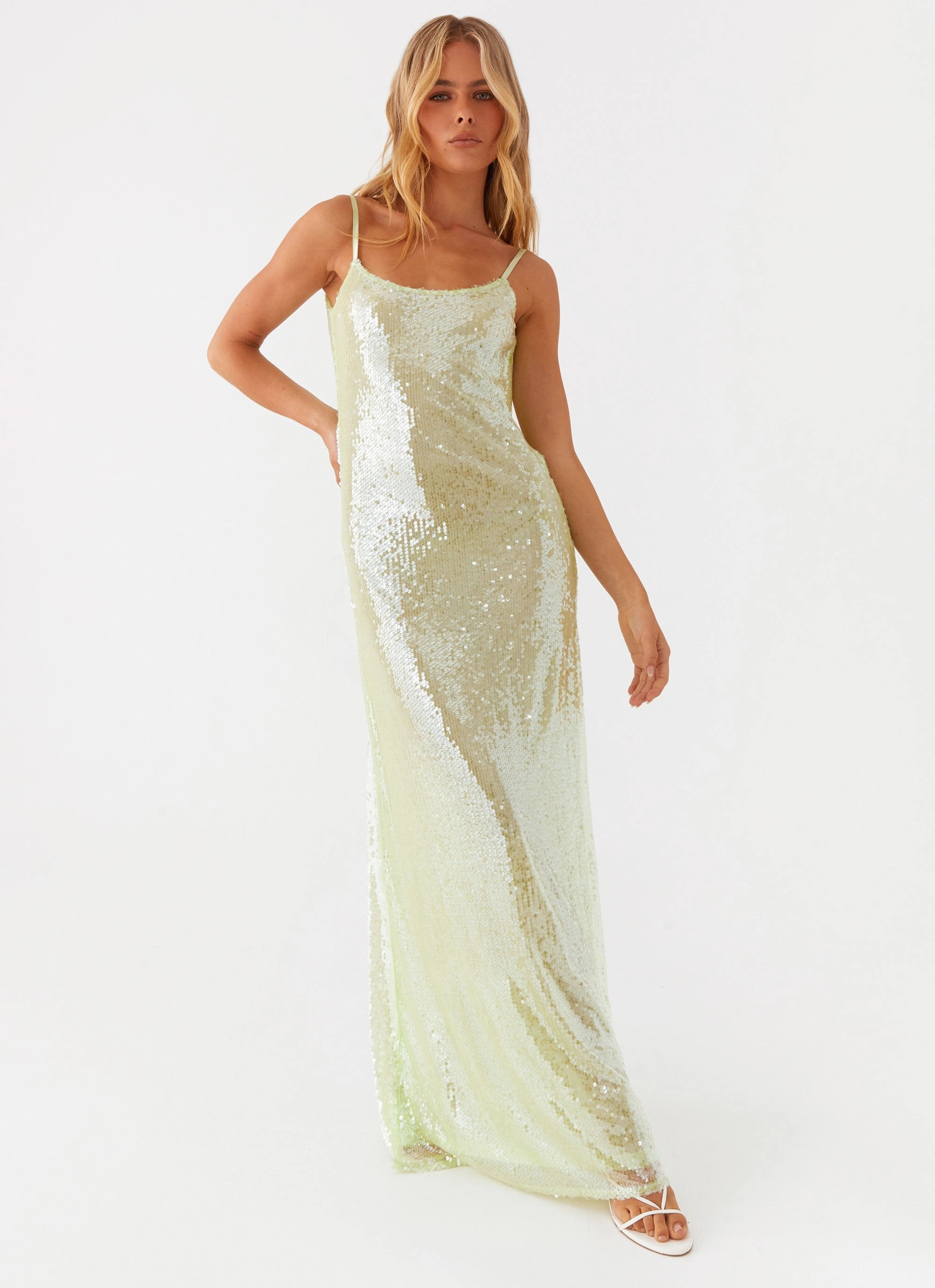 Special-Occasion Higher Level Sequin Maxi Dress - Mint