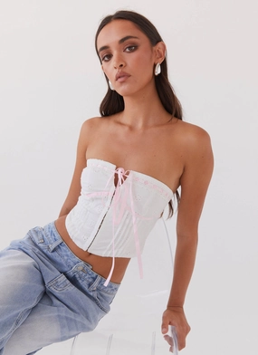 Moisture Control Interlock All My Affection Bustier Top - Pink Ribbon All My Affection Bustier Top - Pink Ribbon UV protection coating LayeredDurability