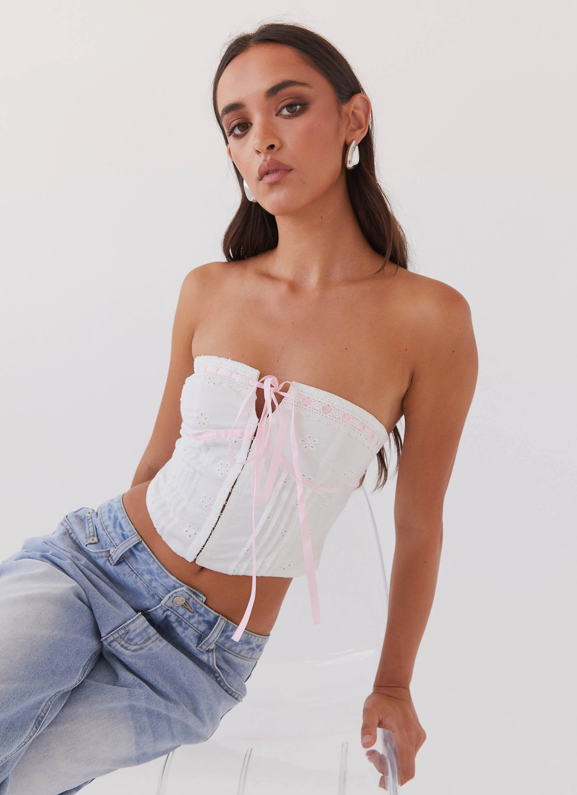 All My Affection Bustier Top - Pink Ribbon UV protection coating LayeredDurability
