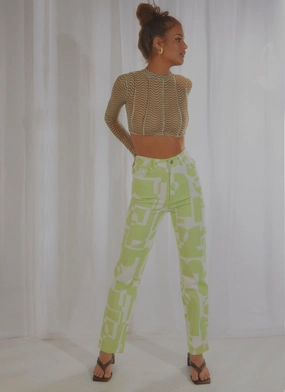Moisture wicking Electric Avenue Pants - Lime Electric Avenue Pants - Lime high waisted