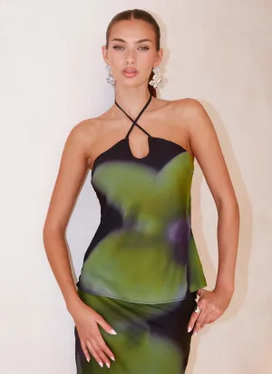 MoistureLocking Fibers Rosetta Top - Lime Flower 3D Spacer Fabric Rosetta Top - Lime Flower