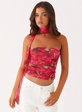 MultiFunctional Pocket Placement Hot Like Me Scarf Top - Orchid Pink