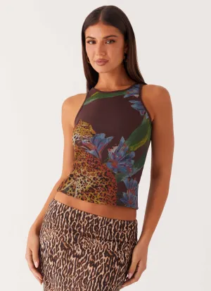 FlexibleRibbing SeamFree Knitting Safari Tank - Chocolate