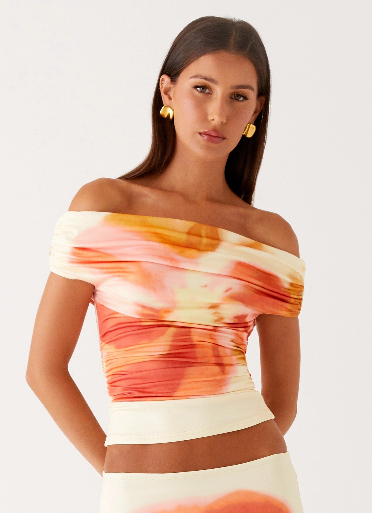 Tear Resistant Fabric Moka Off Shoulder Top - Mimosa Blossom