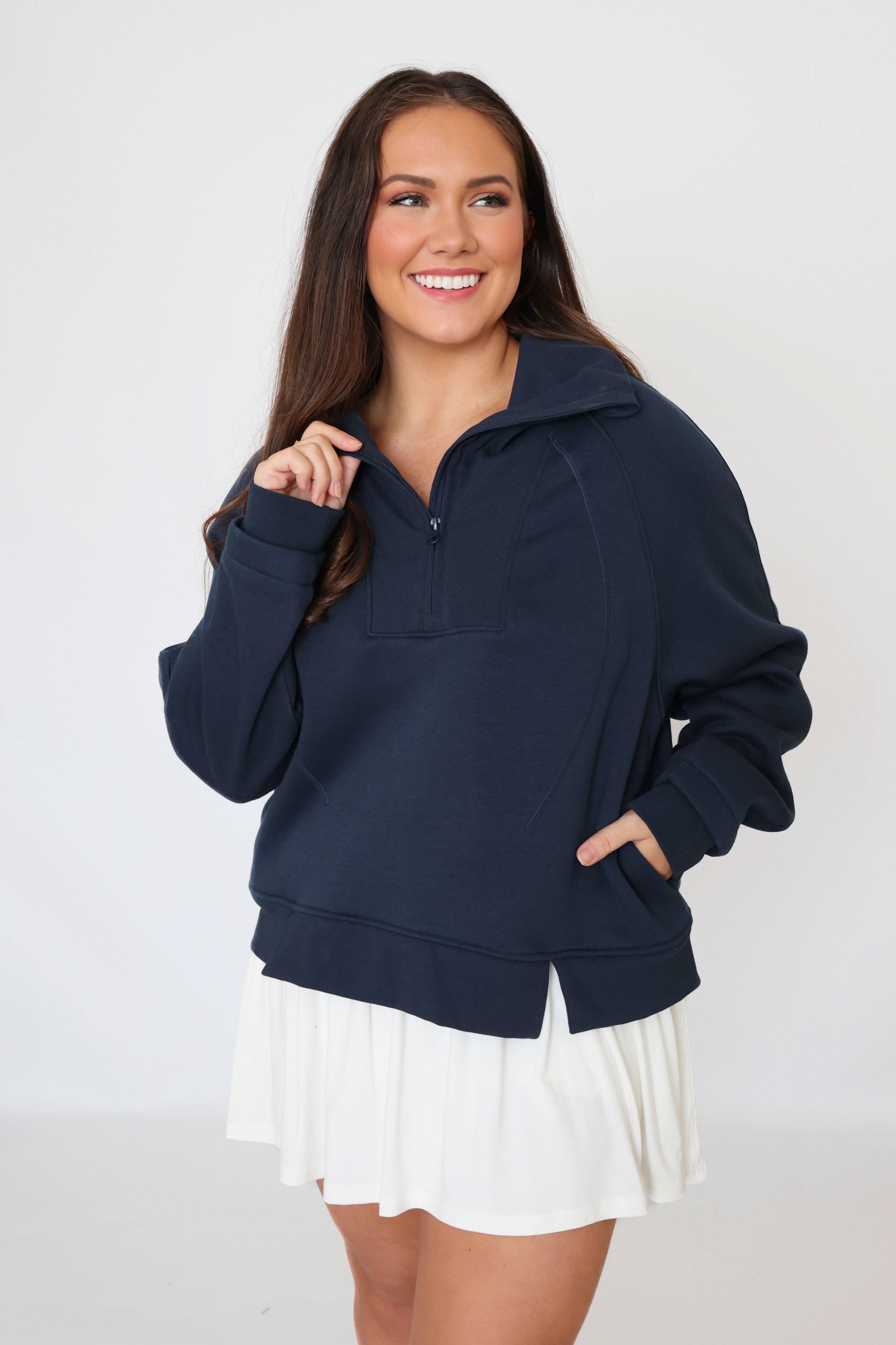 Mollie Half Zip Pullover HighNeck NoSlip Grip