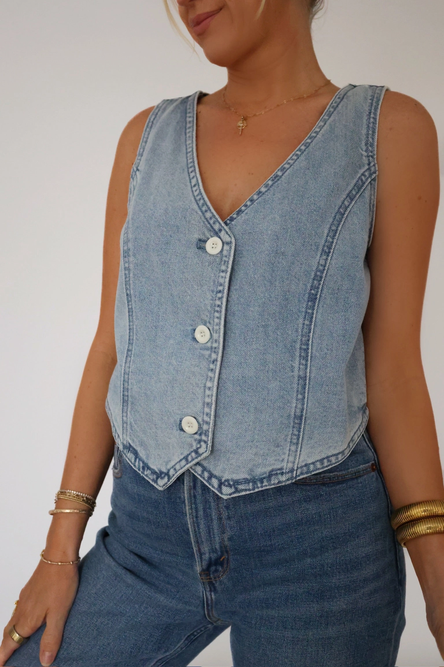 FrenchTerryTexture Relaxed Fit Shirt Mollie Vest