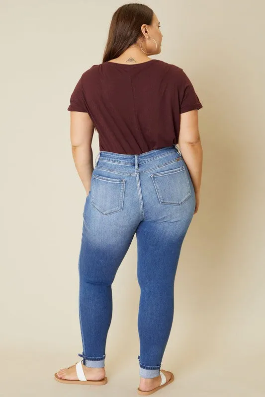 Molly Plus High Rise Button Fly Ankle Skinny