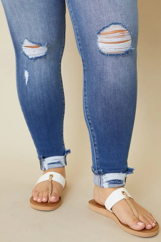 Molly Plus High Rise Button Fly Ankle Skinny