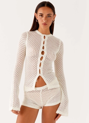 Simple and Cozy Molly Crochet Mini Shorts - Ivory