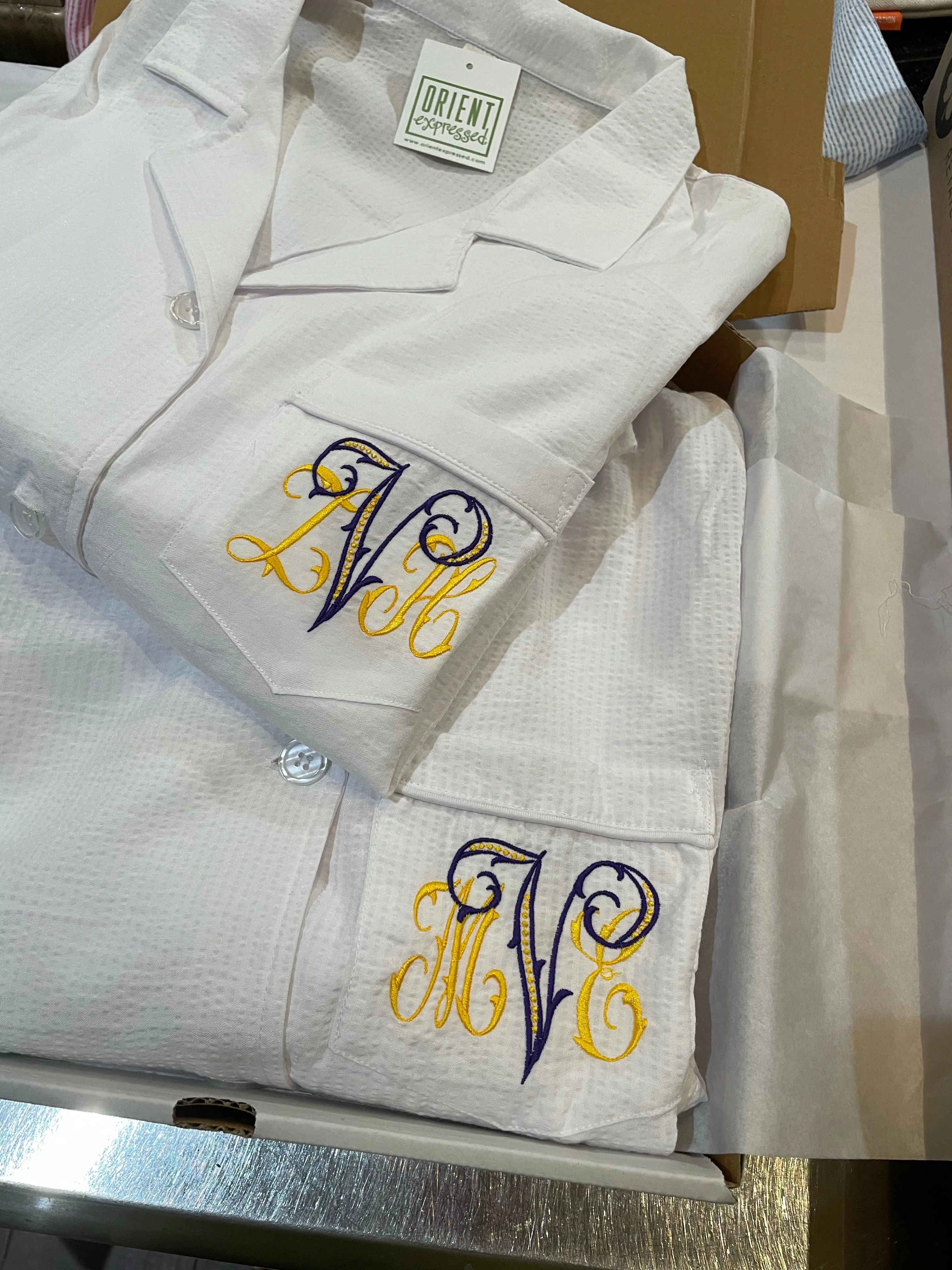 MONOGRAM SEERSUCKER WOMEN'S PJS