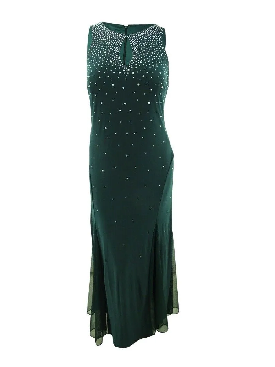 Morgan & Co. Plus Size Womens Rhinestone Trumpet Gown