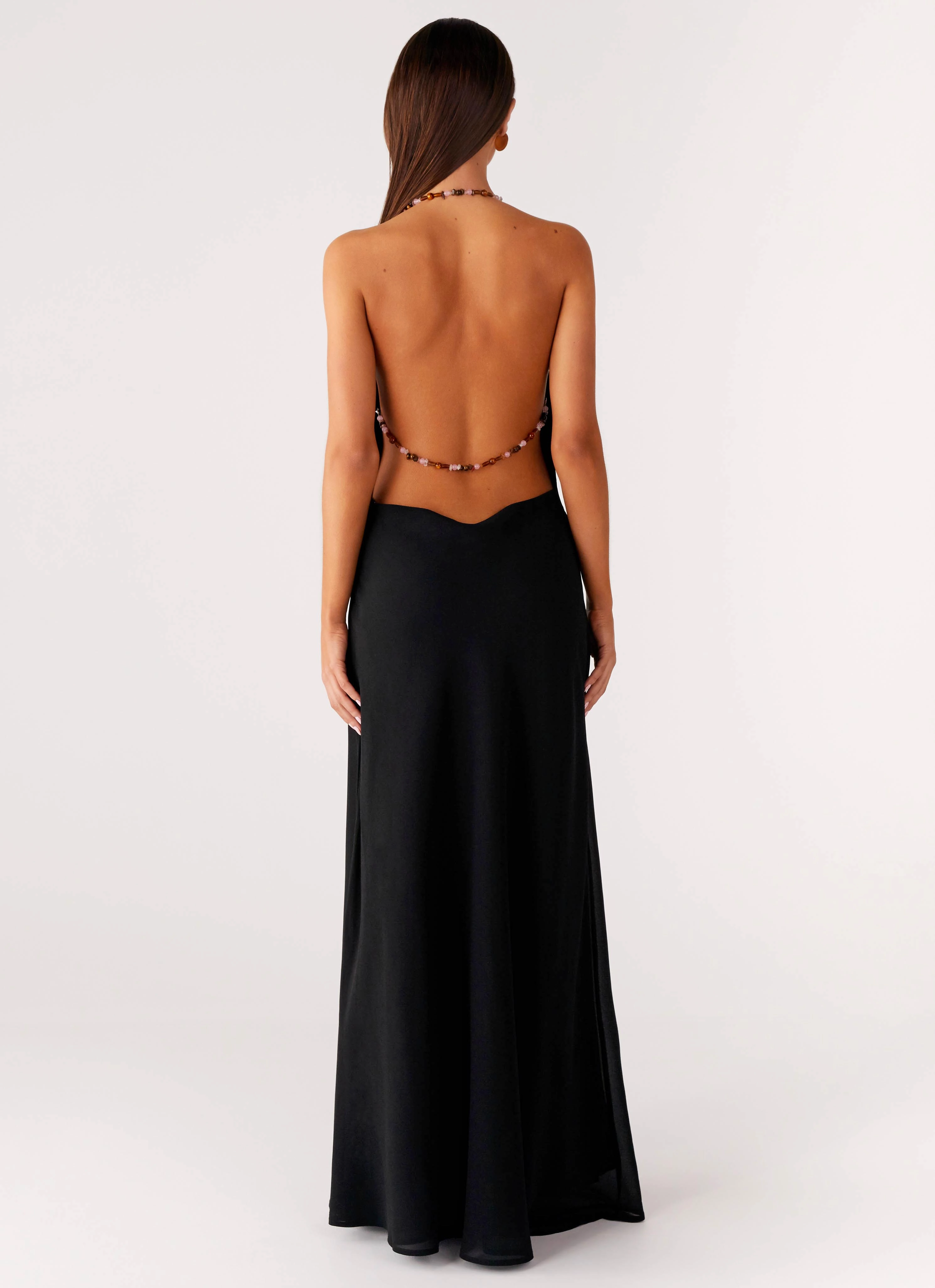 Morning Crush Cowl Maxi Dress - Black Soft Composition Versatile Comfort Wear